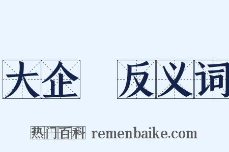 大企業反义词是什么意思的图片